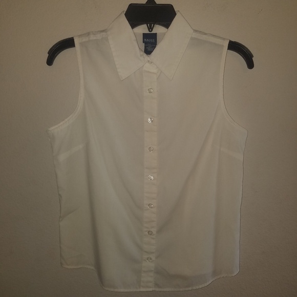 Basic Editions Tops - 4/$25 Sleeveless White Collared Blouse size small